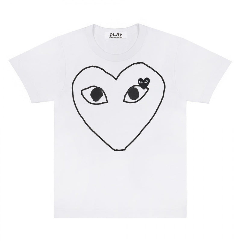 Play Comme des Garçons Line Art Big Heart Print T-shirt