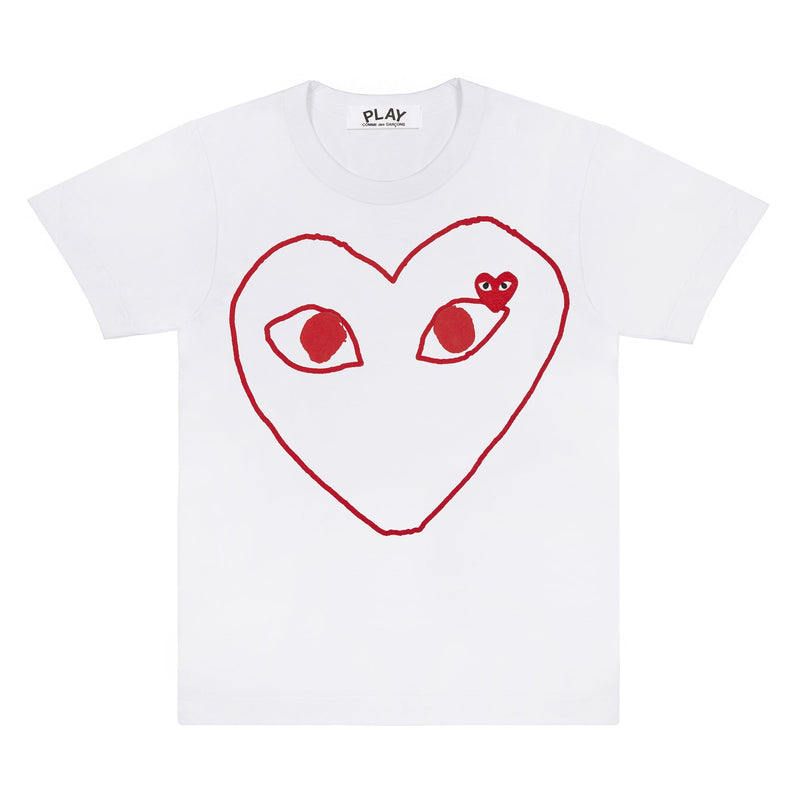 Play Comme des Garçons Line Art Big Heart Print T-shirt